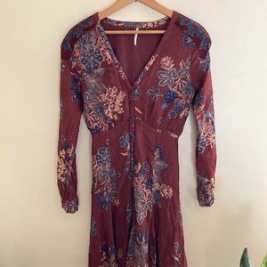 Free People Long Sleeve Boho Dress S